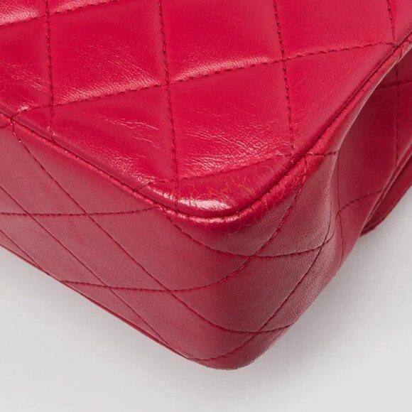 Chanel Pink Quilted Lambskin Leather Classic Medium Double Flap Bag - Picture 5 of 12